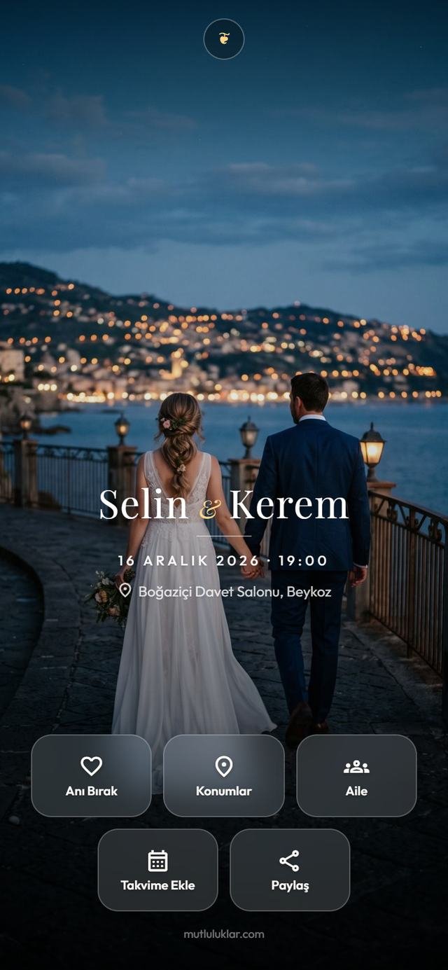 Sinematik Tam Ekran — örnek davetiye önizlemesi